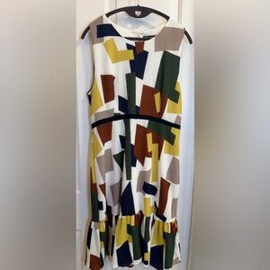 Anthro Sunday in Brooklyn Abstract Print Midi Dress Size 4